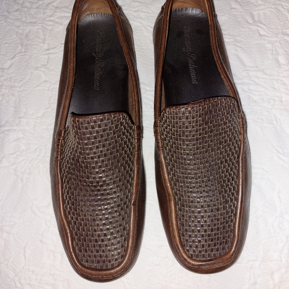 TOMMY BAHAMA " NAPLES" LEATHER WOVEN LOAFER - Picture 7 of 9